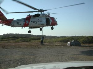 helicopter transport of erosion control materials to Año Nuevo Island