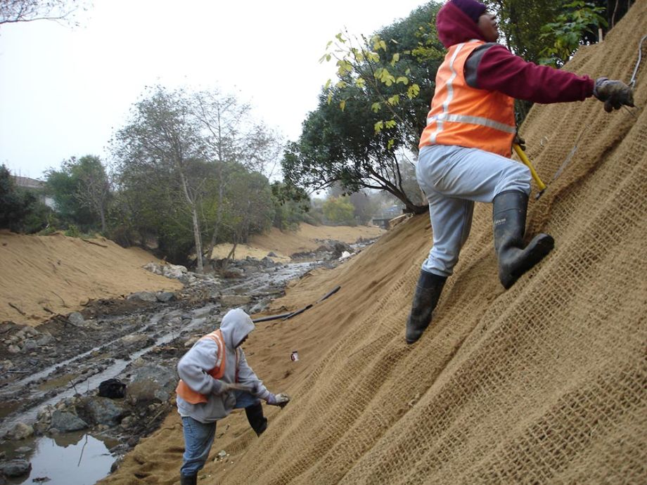 erosion control at San Pedro Creek
